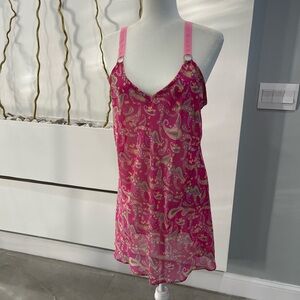 Vibrant Pink Paisley Women's Slip Dress